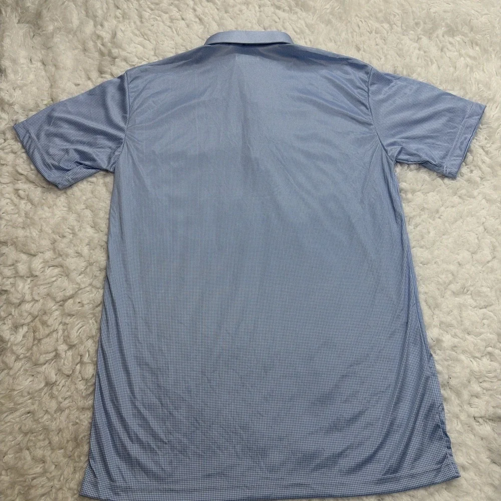 COLLARS & CO. Firm Dress Collar Polo Shirt Mens Large Tall LT Blue White AOP New